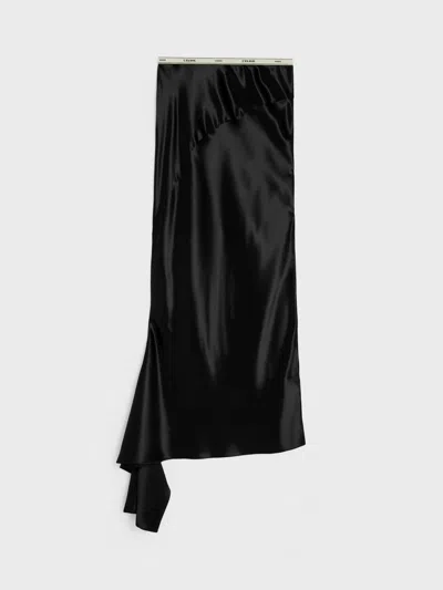 Celine Slip Skirt In Viscose Satin In Black
