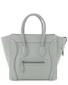 Celine Sky Baby Drummed Calfskin Leather Micro Luggage (authentic Pre-loved) In Gray
