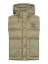 Celine Sleeveless Down Jacket In Lightweight Nylon In Green