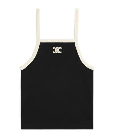 Celine Sleeveless Halter Vest In Black