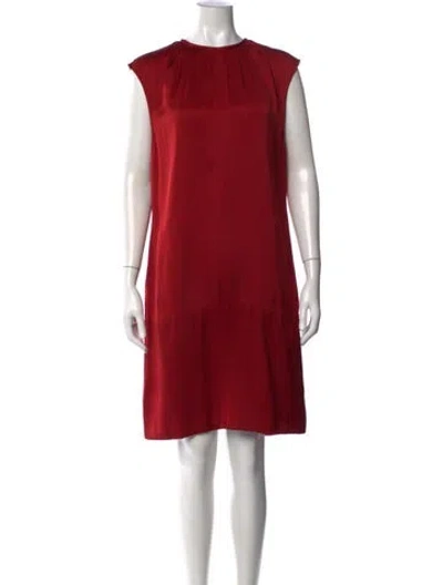 Pre-owned Celine Sleeveless Knee-length Dress In Red