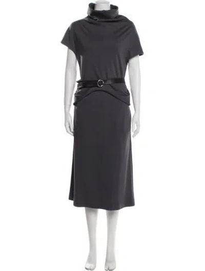 Pre-owned Celine Sleeveless Long Dress In Gray