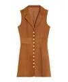 Celine Sleeveless Mini Dress In Camel