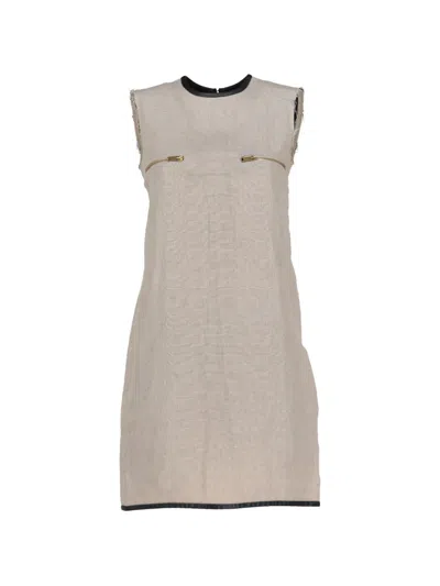 Pre-owned Celine Sleeveless Mini Dress In Neutral