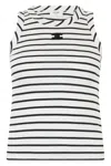 Celine Sleeveless Striped Silk Jersey Top In White