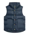Celine Padded Vest Stand-up Collar Drawstring Pockets In Blue
