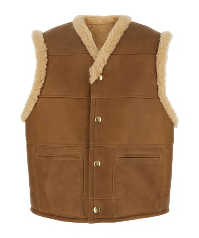 Celine Sleeveless Vest In Brown