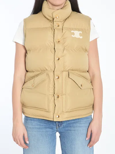 Celine Sleeveless Vest In Beige