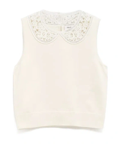 Celine Sleeveless Vest In Off White