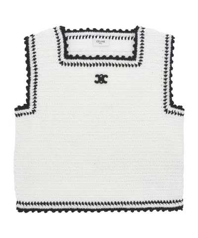 Celine Sleeveless Vest In White