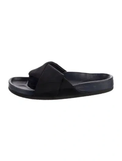 Pre-owned Celine Slides In Black/blue