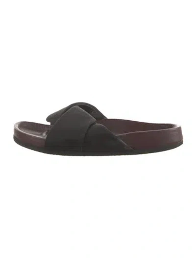 Pre-owned Celine Slides In Black/burgundy