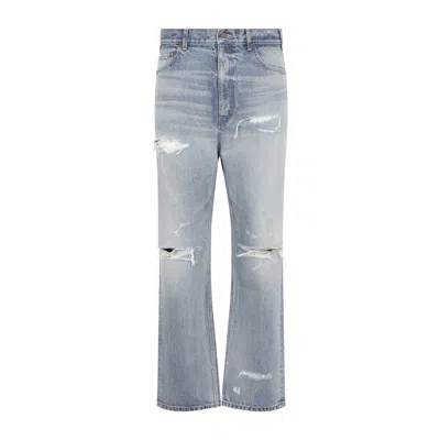 Celine Slim Cotton Jeans In Blue