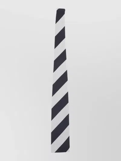 Celine Slim Diagonal Stripe Silk Necktie In Orange