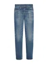 Celine Slim Jeans In Dark Union Wash Denim In Blue