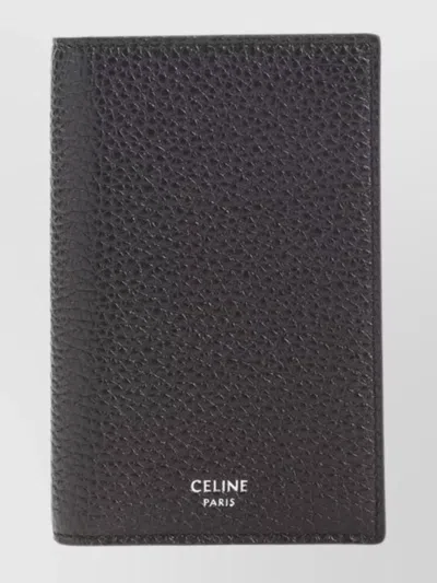 CELINE SLIM VERTICAL CARD HOLDER WITH TEXTURED FINISH