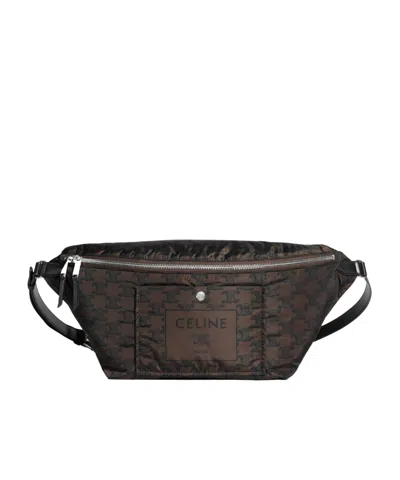 Celine Slingbag  Padded In Nylon And Calfskin In Black