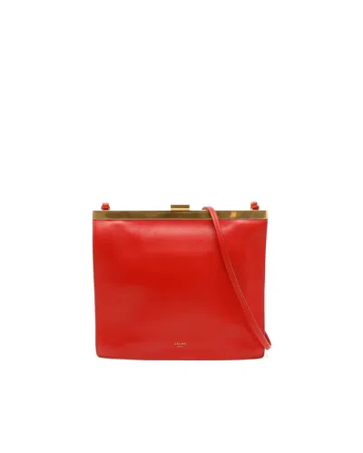 Celine Céline Smal Clasp Bag In Red