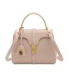Celine 16 Small Satin Cowhide Leather Shoulder Bag In Nude