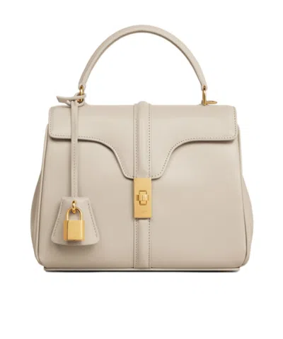 Celine Small 16 Bag In Satinated Calfskin In Nude