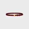 Celine Small 18mm Triomphe Belt In Python In Red