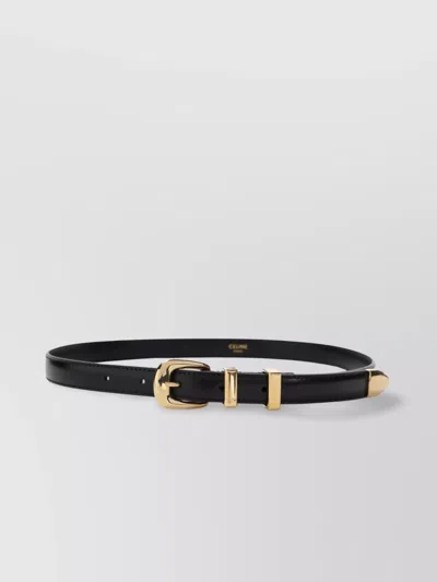 Celine Small Adjustable Smooth Finish Belt In Black