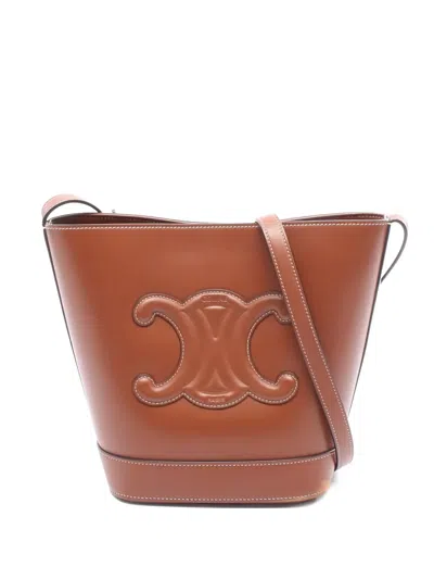 Pre-owned Celine Small Bucket Cuir Triomphe Bucket Bag In Brown