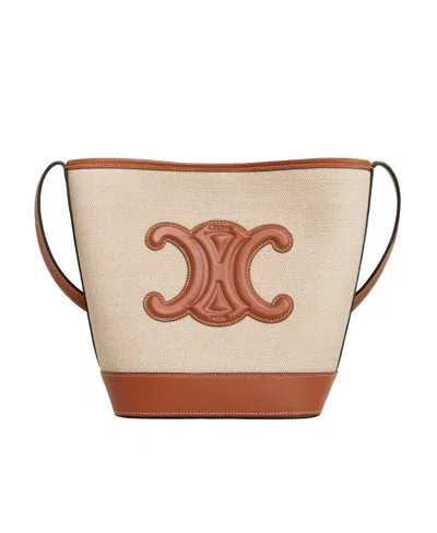 Celine Small Bucket Cuir Triomphe Shoulder Bag In Brown