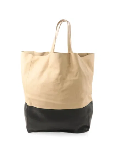 Pre-owned Celine Small Cabas Leather Tote Bag In Neutral