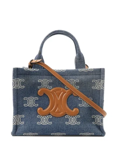 Pre-owned Celine Small Cabas Thais Denim Tote Bag In Blue