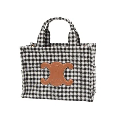 CELINE CELINE SMALL CABAS THAIS IN VICHY TEXTILE AND CALFSKIN