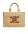 Celine Small Cabas Thais Bag In Raffia And Calf Leather Leather In Brown