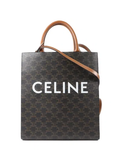 Pre-owned Celine Small Cabas Triomphe Tote Bag In Brown