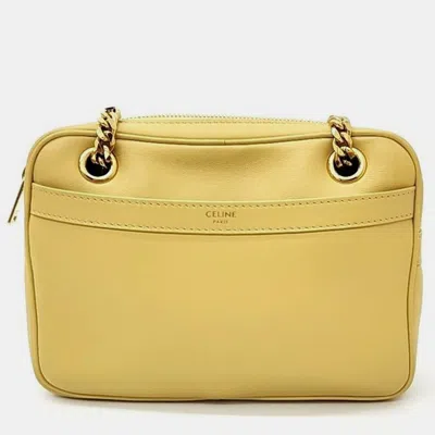 Pre-owned Celine Small Chain Shoulder Bag In Yellow