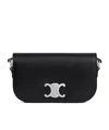 Celine Small Crossbody Bag Triomphe In Shiny Calfskin In Black