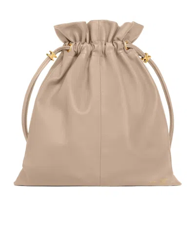 Celine Small Crystal Pouch In Lambskin In Brown