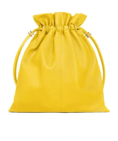 Celine Small Crystal Pouch In Lambskin In Yellow
