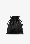 Celine Small Crystal Pouch In Nappa Leather In Black