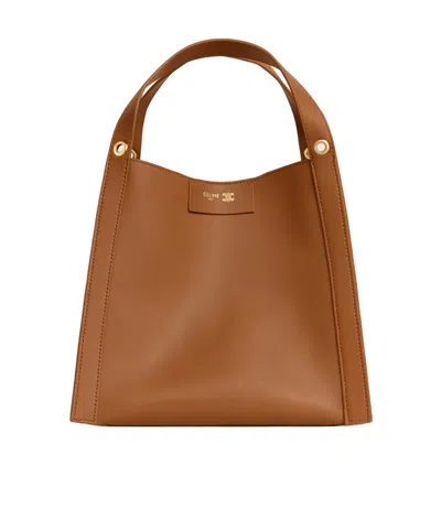 Celine Small Cube Bag In Supple Calfskin In Brown