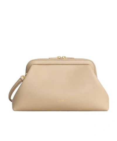 Celine Small Doctor Pouch In Supple Natural Calfskin In Nude