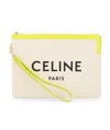 Celine Small Fabric And Cowhide Lace Hand Bag In White