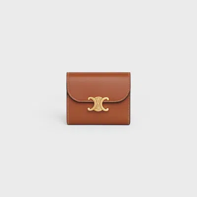 Celine Small Flap Wallet In Tan