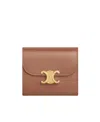 Celine Small Triomphe Wallet In Brown