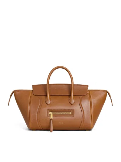 Celine Small Lambskin Luggage Bag In Nude & Neutrals