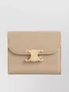 Celine Small Leather Flap Wallet With Gold-tone Hardware