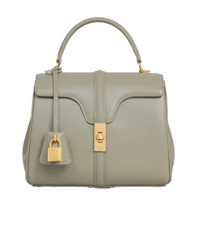 Celine Small Logo Shoulder Bag In Gray