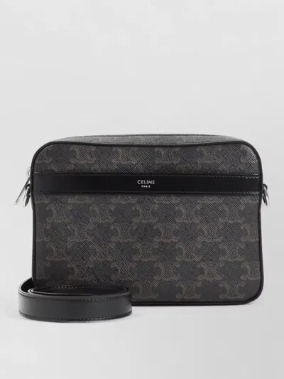 Celine Small Messenger Bag Leather Strap In Gray