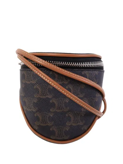 Pre-owned Celine Small Monogram-pattern Shoulder Bag In Brown