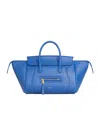 Celine Small New Luggage In Supple Shiny Lambskin In Blue