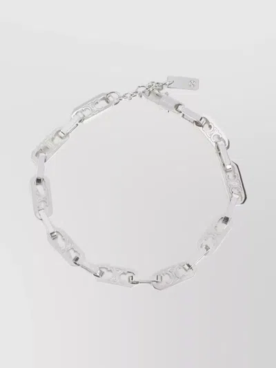 Celine Small Octagon Chain Link Bracelet In White